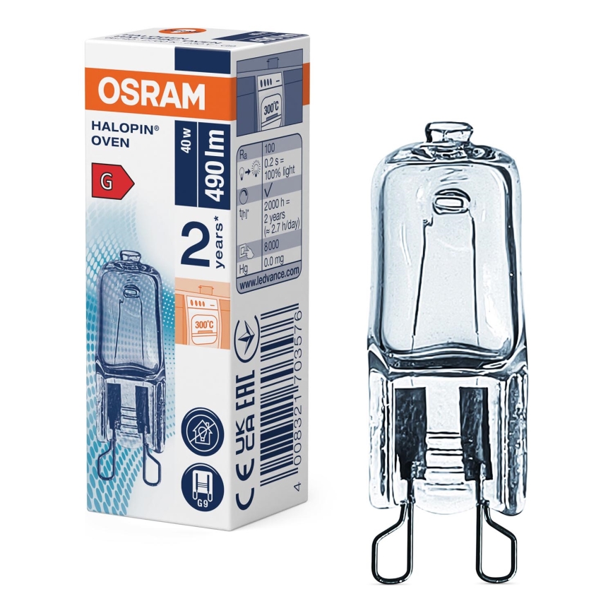Żarówka do piekarnika HALOPIN G9/40W/230V 2700K - Osram