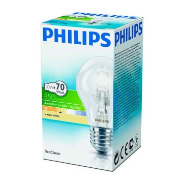 Żarówka halogenowa ściemnialna Philips E27/53W/230V