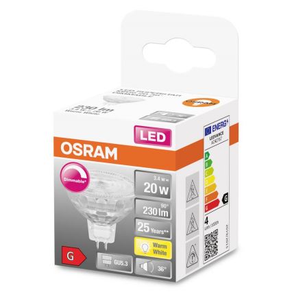 Żarówka LED ściemnialna GU5,3/3,4W/230V 2700K CRI 90 - Osram