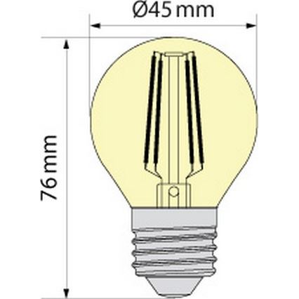 Żarówka LED CLASSIC AMBER G45 E27/6,5W/230V 2200K - Brilagi