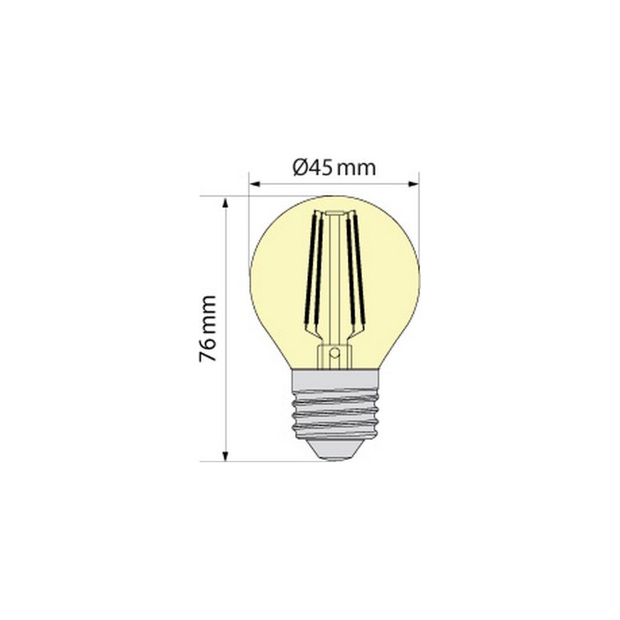 Żarówka LED CLASSIC AMBER G45 E27/6,5W/230V 2200K - Brilagi
