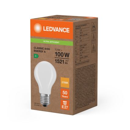 Žarówka LED CLASSIC FILAMENT A60 E27/7,2W/230V 2700K - Ledvance
