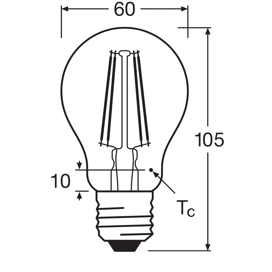 Żarówka LED CLASSIC FILAMENT A60 E27/7,5W/230V 2700K - Ledvance