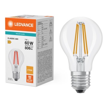 Žarówka LED CLASSIC FILAMENT A60 E27/7W/230V 2700K - Ledvance