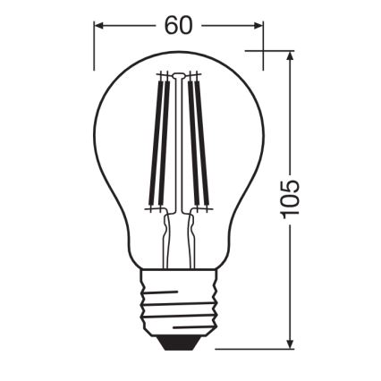 Žarówka LED CLASSIC FILAMENT A60 E27/7W/230V 2700K - Ledvance