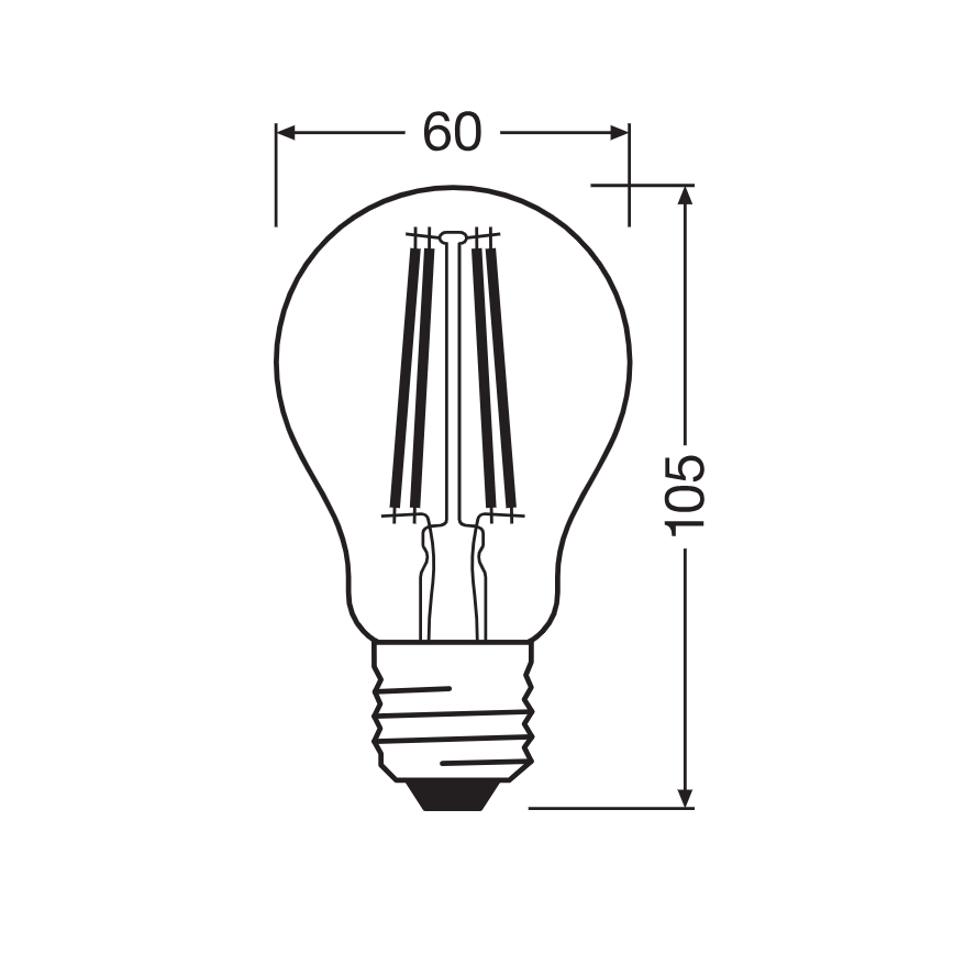 Žarówka LED CLASSIC FILAMENT A60 E27/7W/230V 2700K - Ledvance