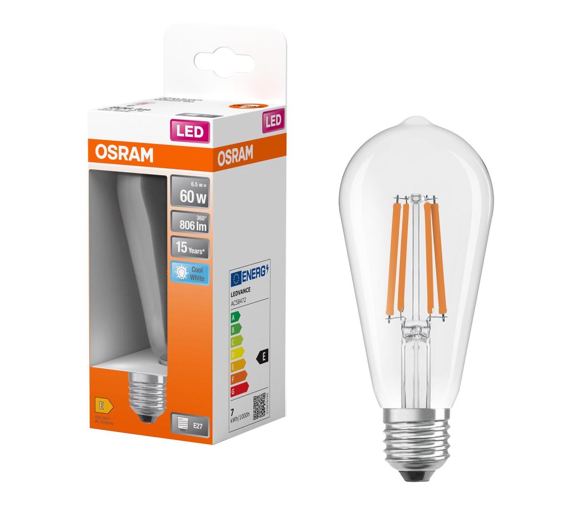 Żarówka LED CLASSIC FILAMENT E27/6,5W/230V 4000K - Osram