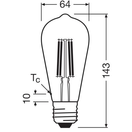 Żarówka LED CLASSIC FILAMENT E27/6,5W/230V 4000K - Osram