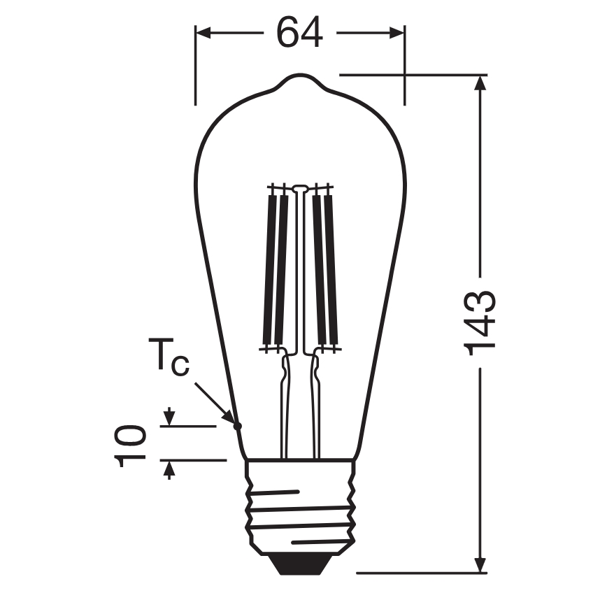 Żarówka LED CLASSIC FILAMENT E27/6,5W/230V 4000K - Osram