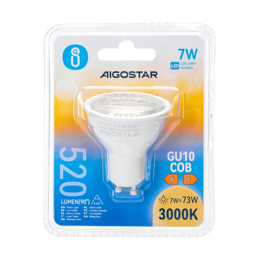 Żarówka LED COB GU10/7W/230V 3000K - Aigostar
