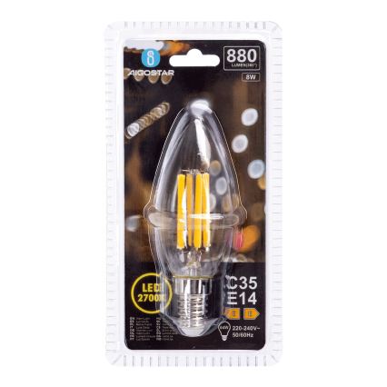 Żarówka LED FILAMENT C35 E14/8W/230V 2700K - Aigostar