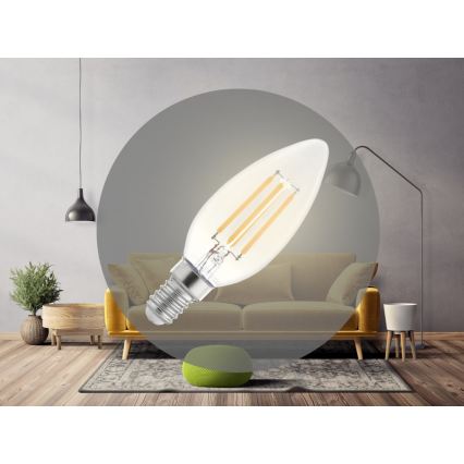 Žarówka LED filament C37 E14/6W/230V 3000K