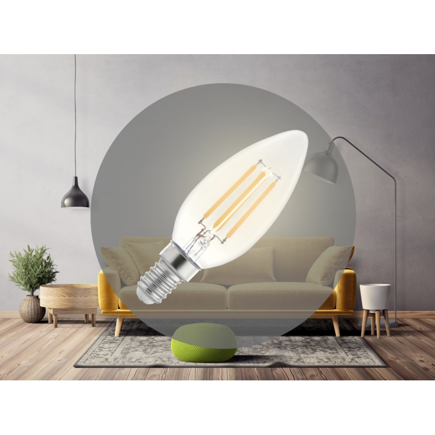 Žarówka LED filament C37 E14/6W/230V 3000K