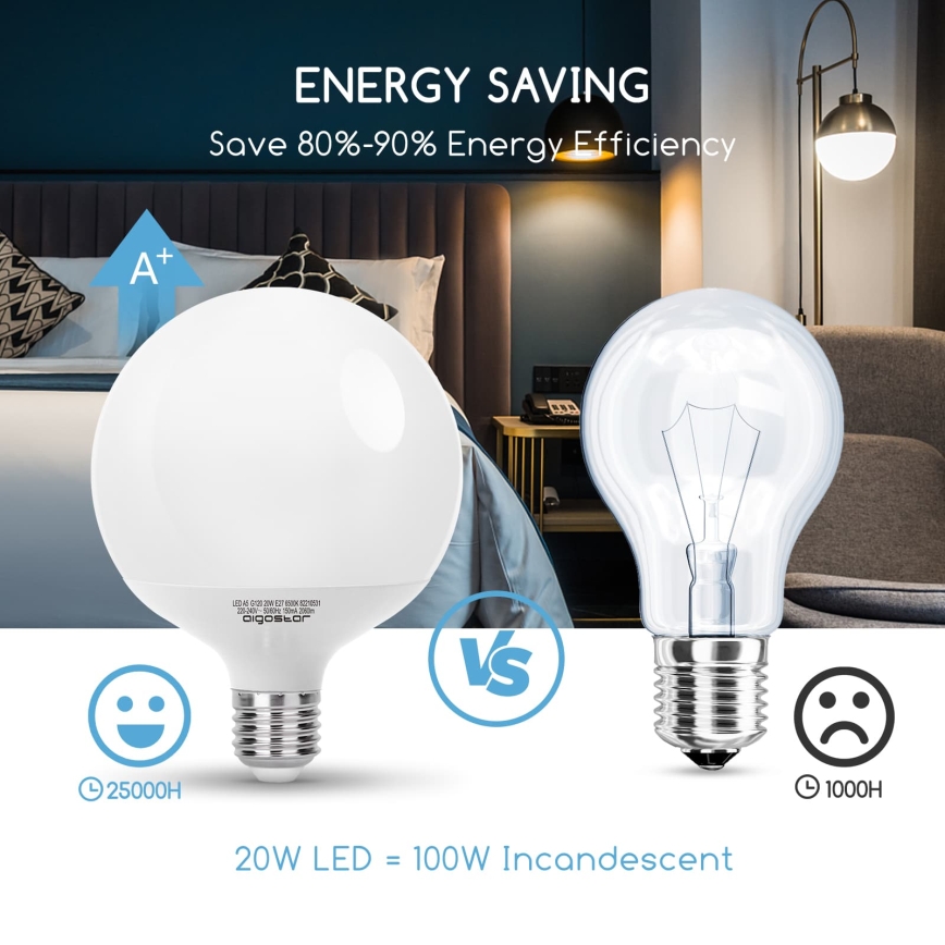 Żarówka LED G120 E27/20W/230V 6500K - Aigostar