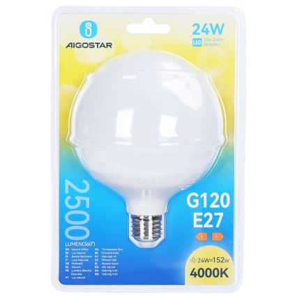 Żarówka LED G120 E27/24W/230V 4000K - Aigostar