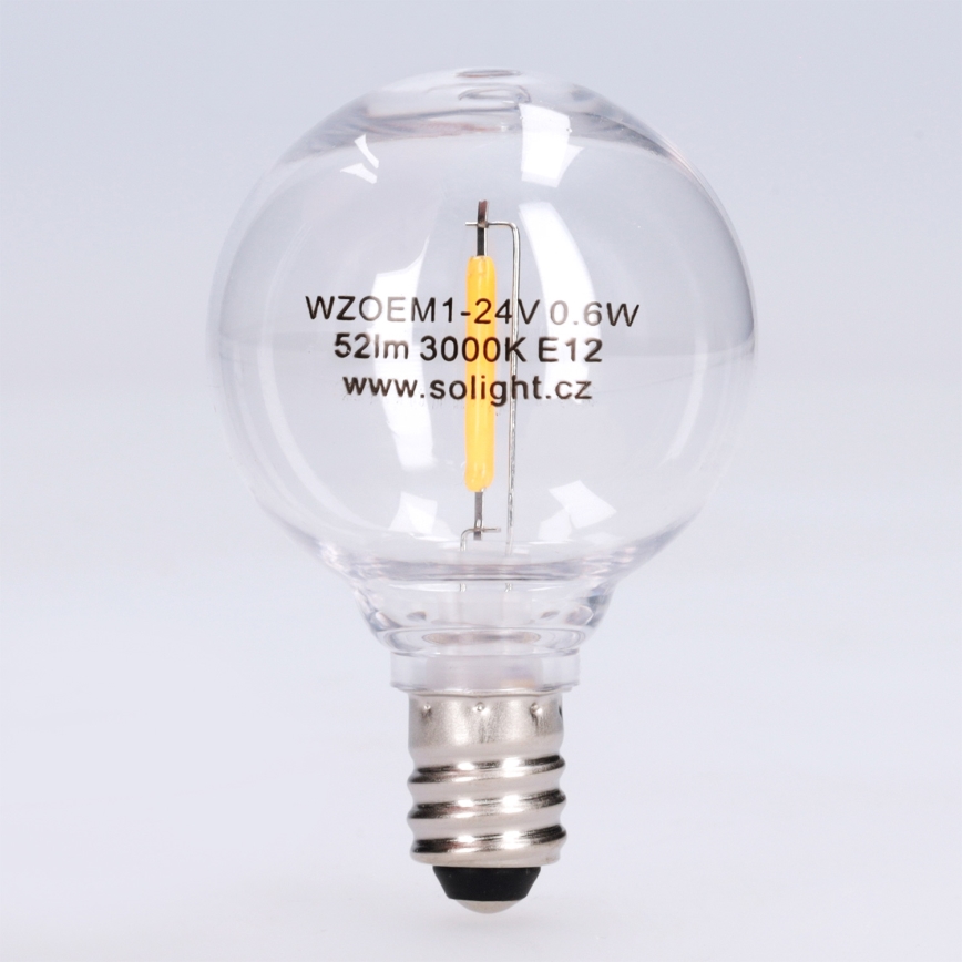 Żarówka LED G40 E12/0,6W/24V 3000K - Brilagi