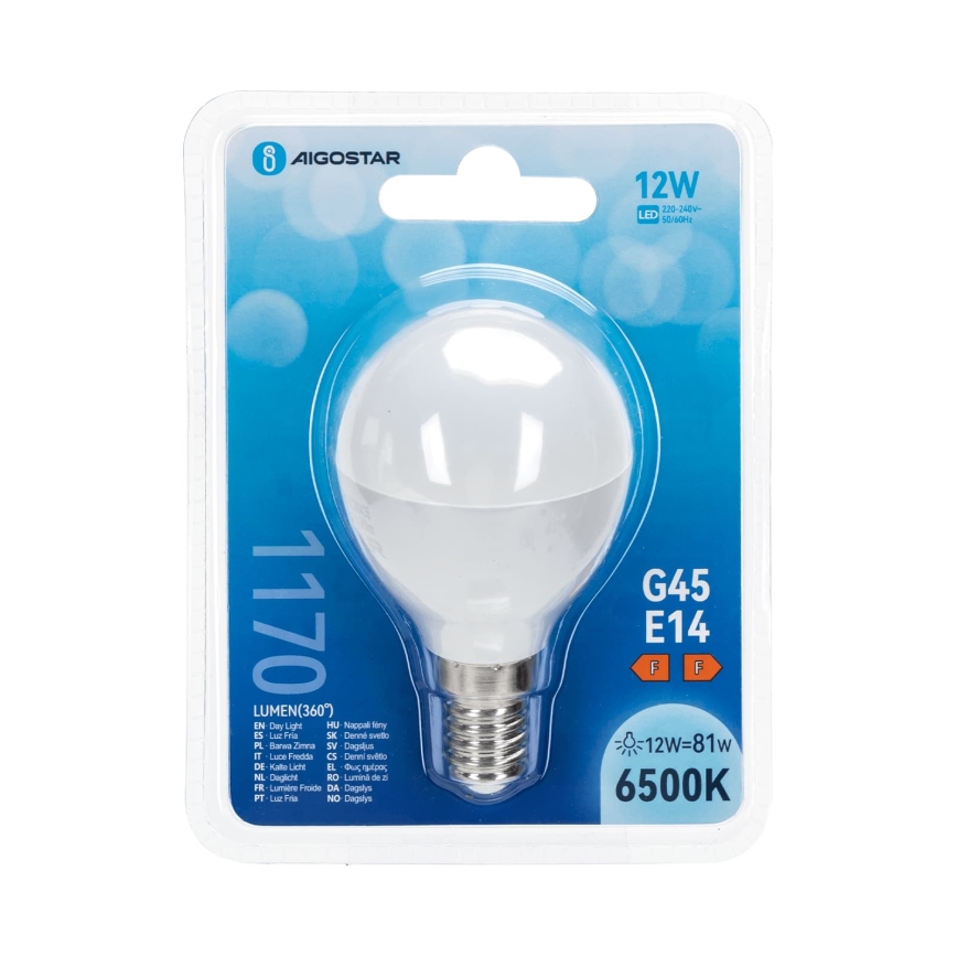 Žarówka LED G45 E14/12W/230V 6500K - Aigostar