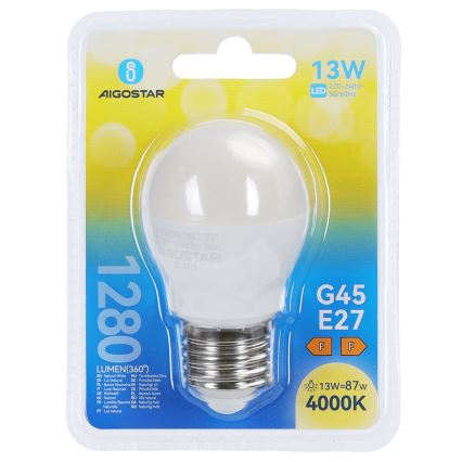 Żarówka LED G45 E27/13W/230V 4000K - Aigostar