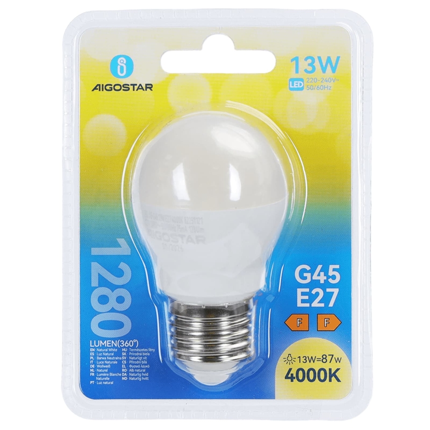 Żarówka LED G45 E27/13W/230V 4000K - Aigostar