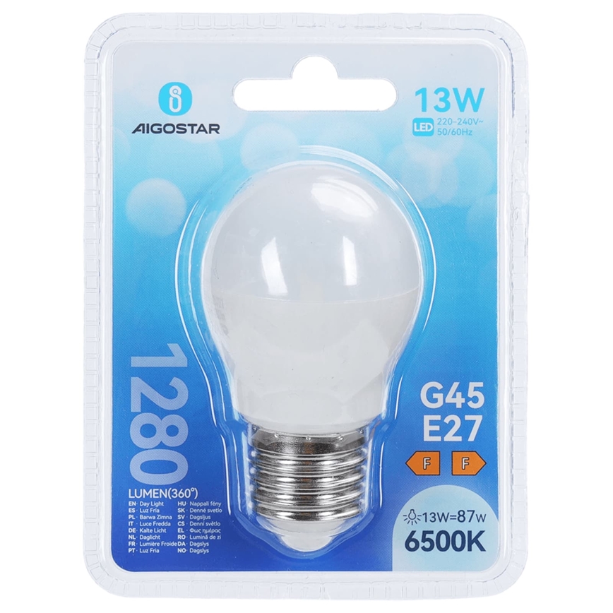 Żarówka LED G45 E27/13W/230V 6500K - Aigostar