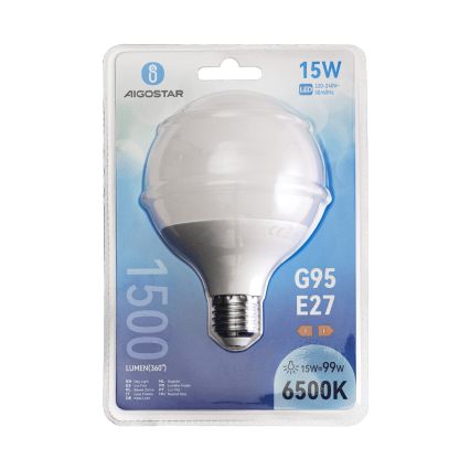 Żarówka LED G95 E27/15W/230V 6500K - Aigostar