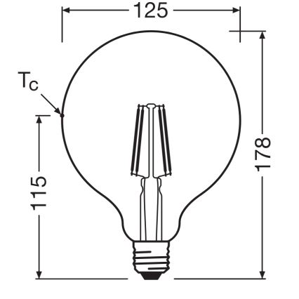 Żarówka LED GLOBE CLASSIC FILAMENT G125 E27/4W/230V 2700K - Ledvance