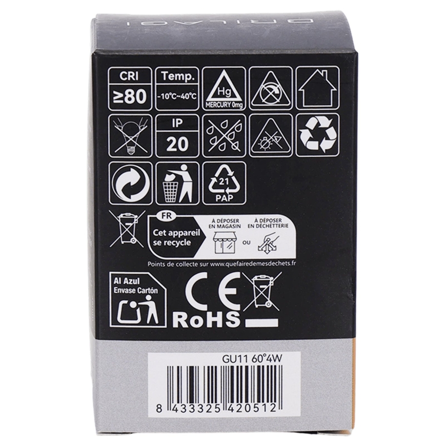 Żarówka LED MR11 GU10/4W/230V 3000K 60° - BRILAGI