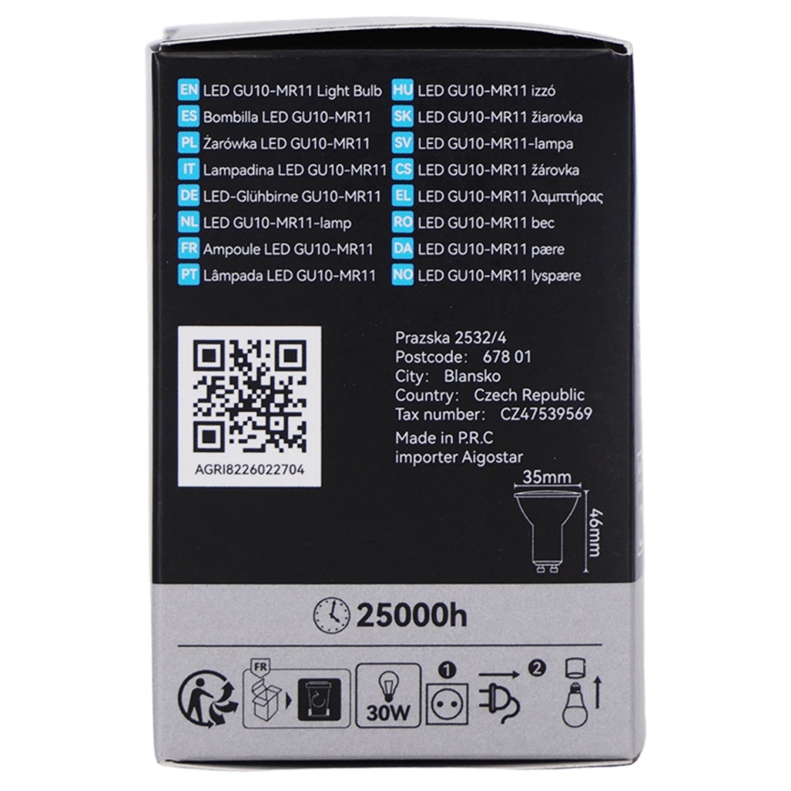 Żarówka LED MR11 GU10/4W/230V 3000K - BRILAGI