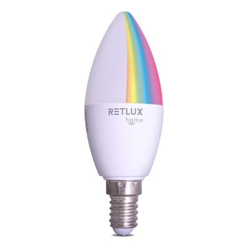 Żarówka LED RGBW ściemnialna C37 E14/4,5W/230V 2700-6500K Wi-Fi Tuya