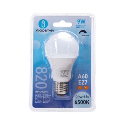 Żarówka LED ściemnialna A60 E27/9W/230V 6500K - Aigostar