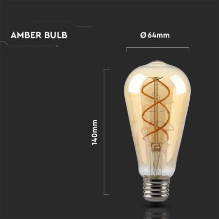 Żarówka LED ściemnialna FILAMENT ST64 E27/4,8W/230V 1800K