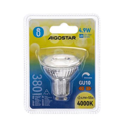 Žarówka LED ściemnialna GU10/4,9W/230V 4000K - Aigostar
