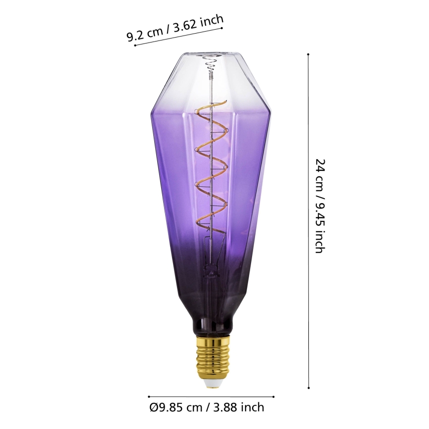 Żarówka LED ściemnialna VINTAGE E27/4W/230V 1800K fioletowa - Eglo 110237
