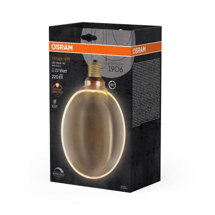 Żarówka LED ściemnialna VINTAGE E27/4W/230V 1800K złota - Osram