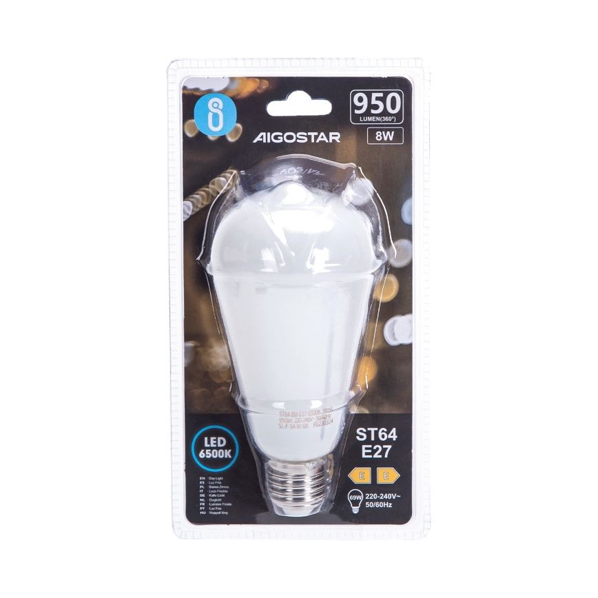 Žarówka LED ST64 E27/8W/230V 330° 6500K - Aigostar