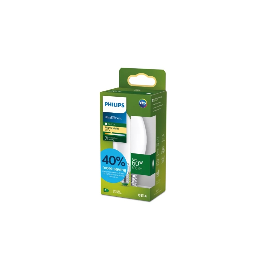 Żarówka LED ULTRAEFFICIENT Philips B35 E14/3,8W/230V 2700K