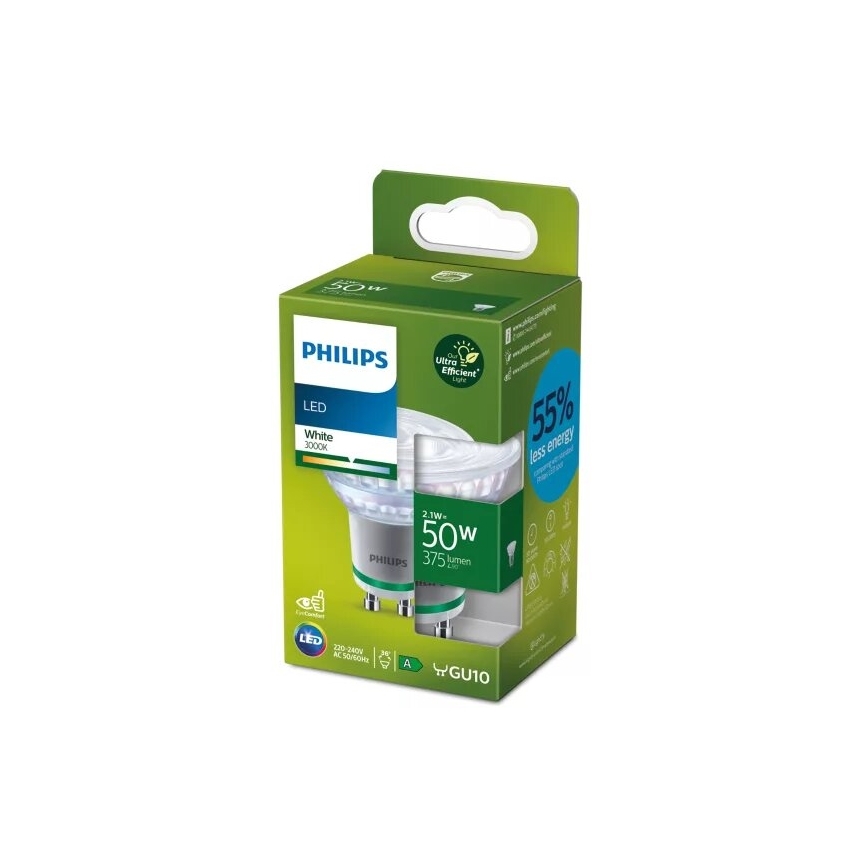 Żarówka LED ULTRAEFFICIENT Philips PAR16 GU10/2,1W/230V 3000K