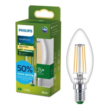 Żarówka LED ULTRAEFFICIENT VINTAGE Philips B35 E14/1,2W/230V 2700K