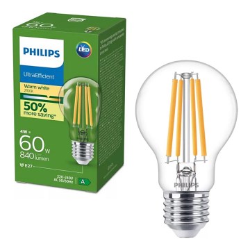 Żarówka LED ULTRAEFFICIENT VINTAGE Philips E27/4W/230V 2700K