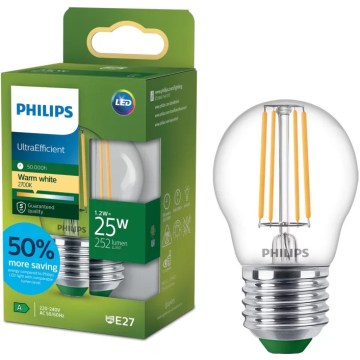 Żarówka LED ULTRAEFFICIENT VINTAGE Philips P45 E27/1,2W/230V 2700K