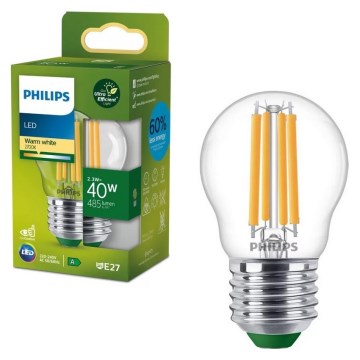 Żarówka LED ULTRAEFFICIENT VINTAGE Philips P45 E27/2,3W/230V 2700K