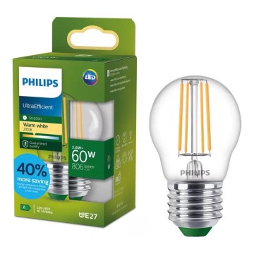 Żarówka LED ULTRAEFFICIENT VINTAGE Philips P45 E27/3,8W/230V 2700K