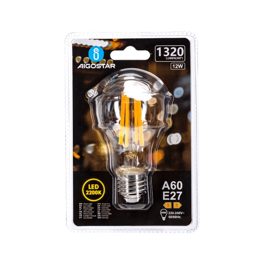 Żarówka LED VINTAGE A60 E27/12W/230V 2200K - Aigostar