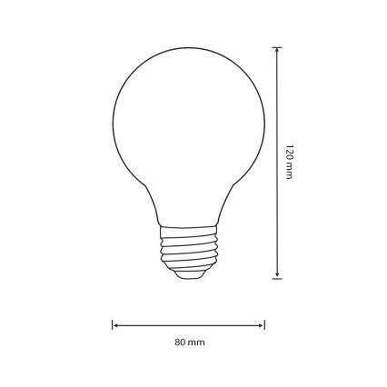 Żarówka LED VINTAGE E27/4W/230V 80x120 mm 2200K