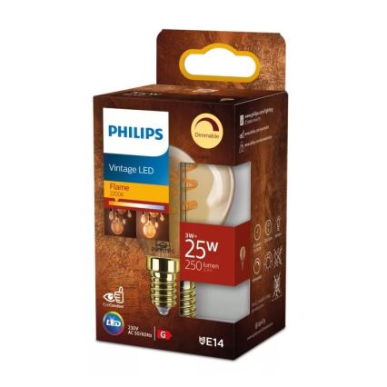 Żarówka LED VINTAGE Philips P45 E14/3W/230V 2200K