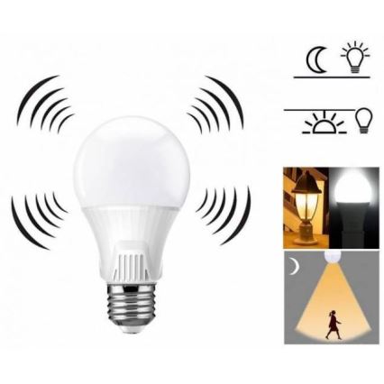 Żarówka LED z czujnikiem ruchu E27/9W/230V 6500K