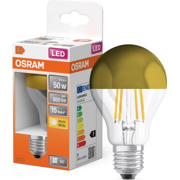Żarówka LED z lustrzaną końcówką FILAMENT E27/6,5W/230V 2700K złota - Osram
