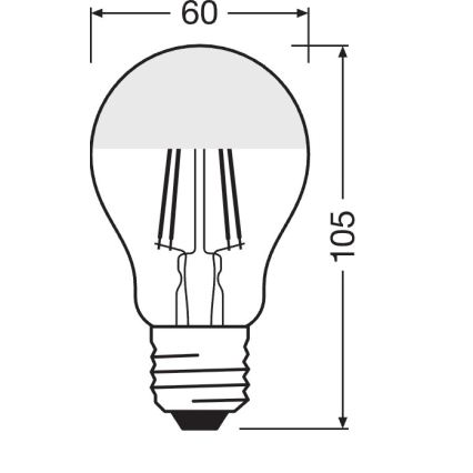 Żarówka LED z lustrzaną końcówką FILAMENT E27/6,5W/230V 2700K złota - Osram