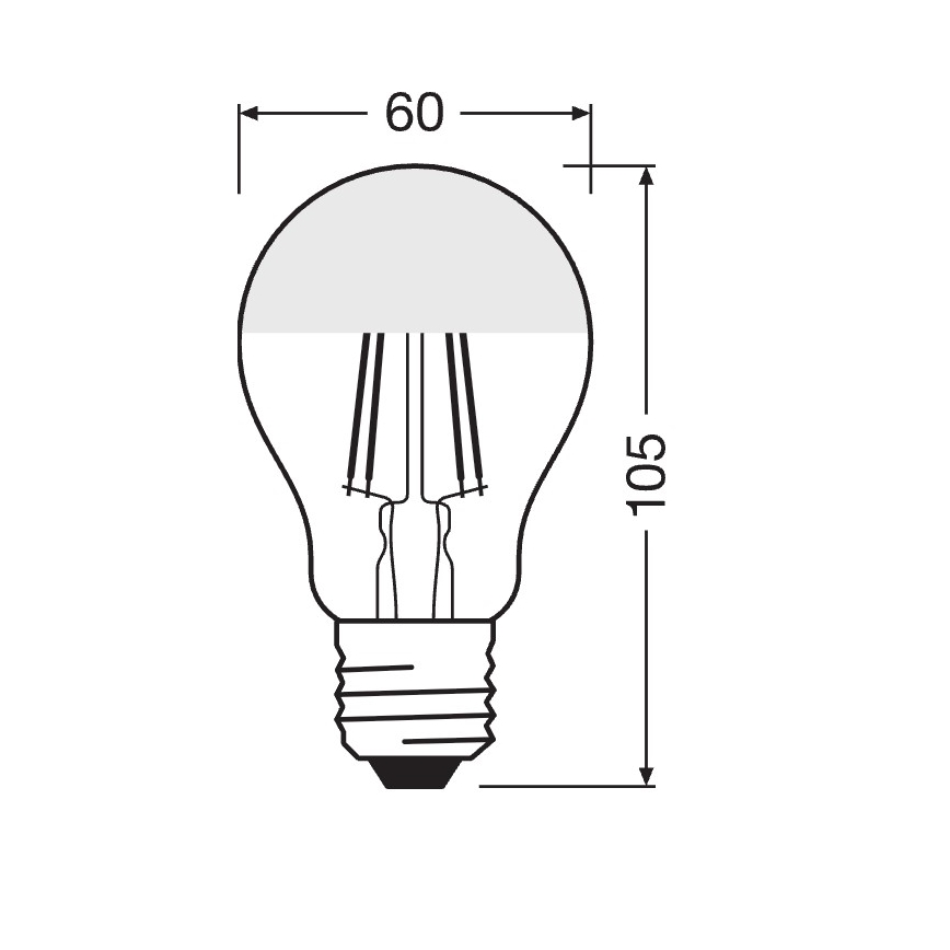 Żarówka LED z lustrzaną końcówką FILAMENT E27/6,5W/230V 2700K złota - Osram