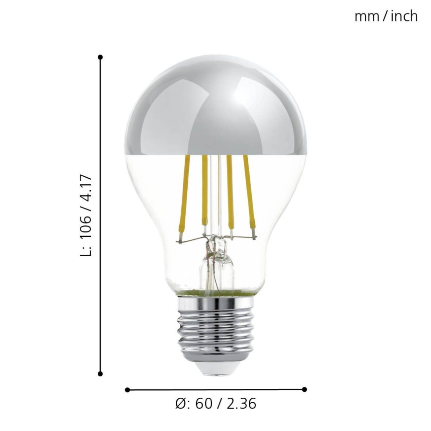 Żarówka LED z lustrzaną sferyczną bańką A60 E27/7W/230V 2700K - Eglo 11834